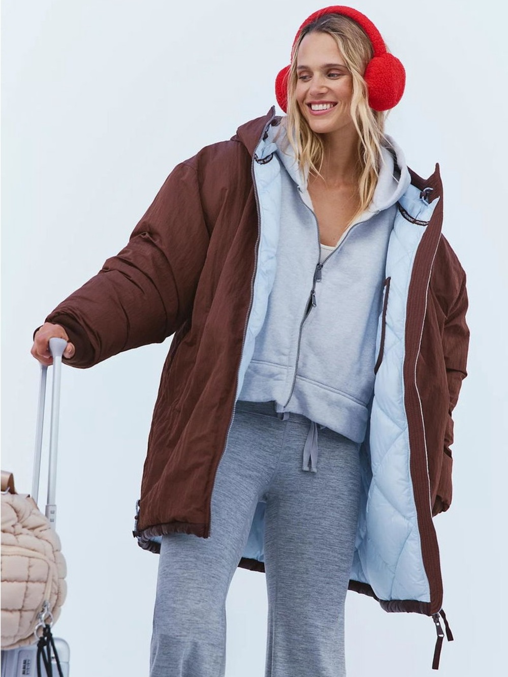 NWT FREE PEOPLE MOVEMENT Roaming On Reversible Parka | Truffle/Cocoa MSRP $298
